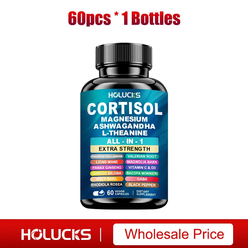 Premium Cortisol Capsules, Support Balances Hormones, Reduces Hot Flashes & Promotes Restful Sleep, Non-GMO