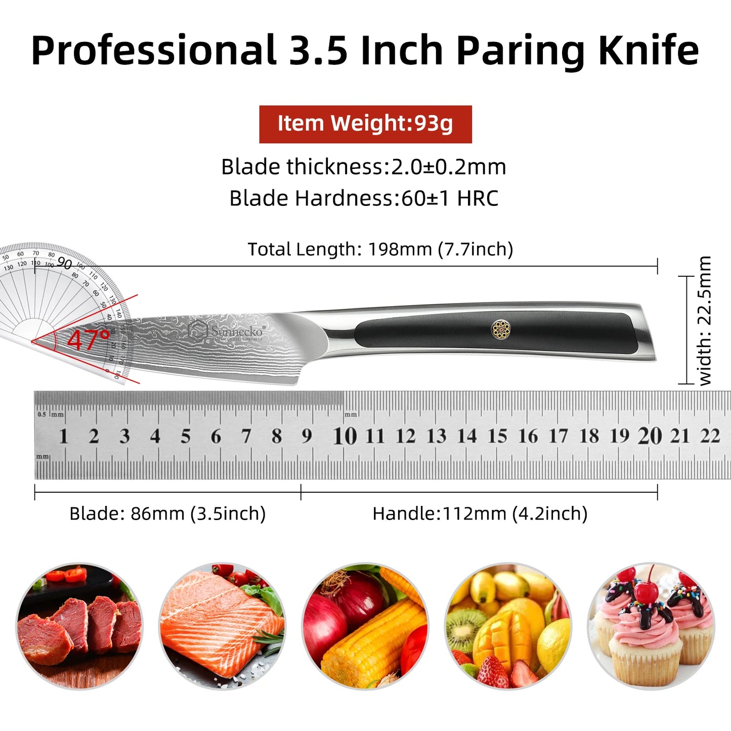 Sunnecko Damascus Chef's Knives 1-7PCS/Set High Carbon VG10 Steel Meat Cutting Knife Ultra Sharp Utility Slicing Kitchen Knife