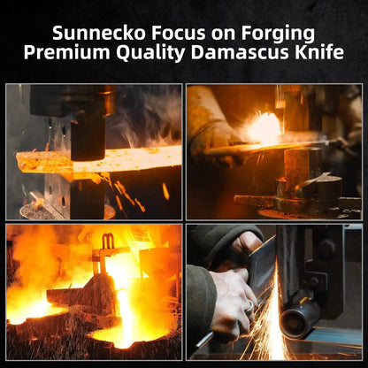 Sunnecko Damascus Chef's Knives 1-7PCS/Set High Carbon VG10 Steel Meat Cutting Knife Ultra Sharp Utility Slicing Kitchen Knife