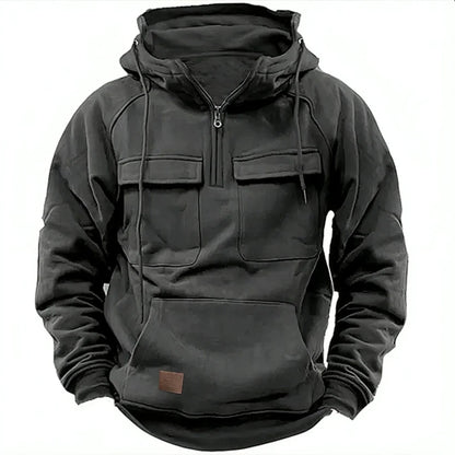 Men's Zip-Up Hoodie | Loose Fit, Multi-Pocket, 8 Colors, S–XXXL