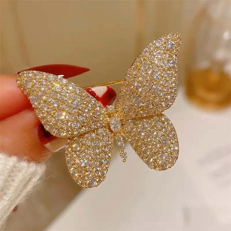 Luxury Zircon Flower Brooches | For Women | Floral Leaf Lapel Pins | Corsage Jewelry | Origin Zero