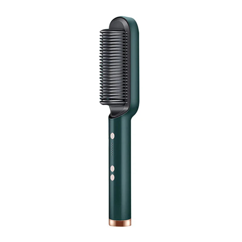 Ceramic Hair Straightener Brush – Professional Heated Straightening Comb, Fast Heat, LED Display, Wet & Dry Use