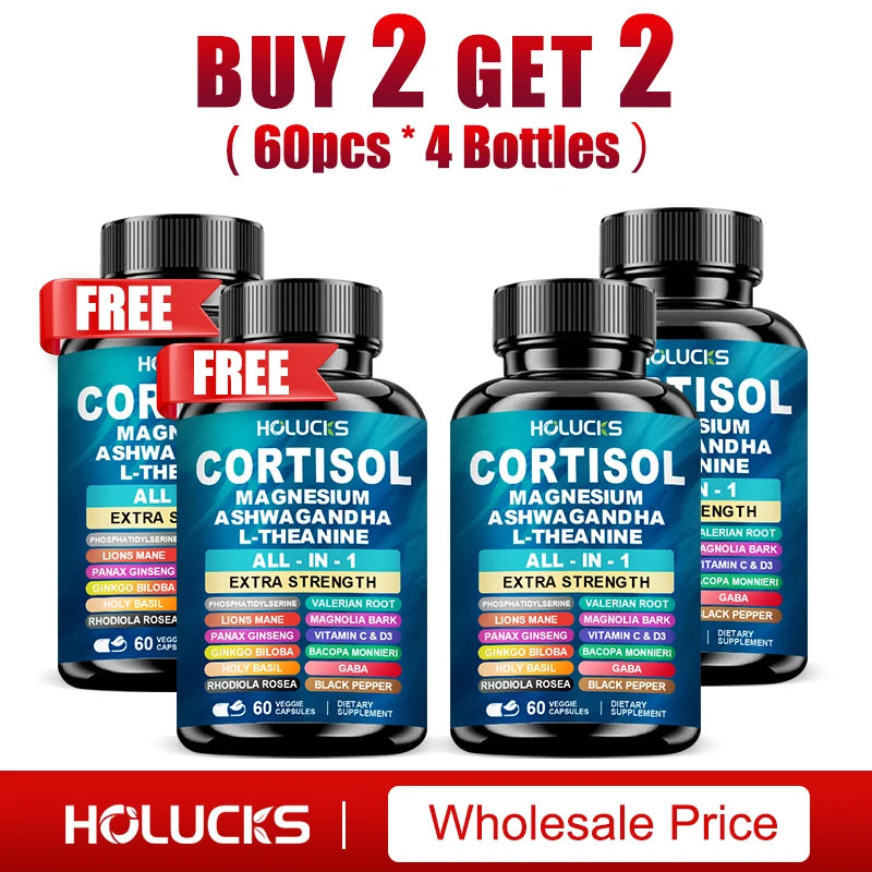 Premium Cortisol Capsules, Support Balances Hormones, Reduces Hot Flashes & Promotes Restful Sleep, Non-GMO