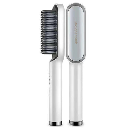 Ceramic Hair Straightener Brush – Professional Heated Straightening Comb, Fast Heat, LED Display, Wet & Dry Use