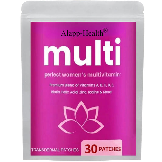 Multivitamin Transdermal Patches for Women – Vitamins A B C D E Biotin Zinc Folic Acid – Bones, Brain, Heart & Immune Support