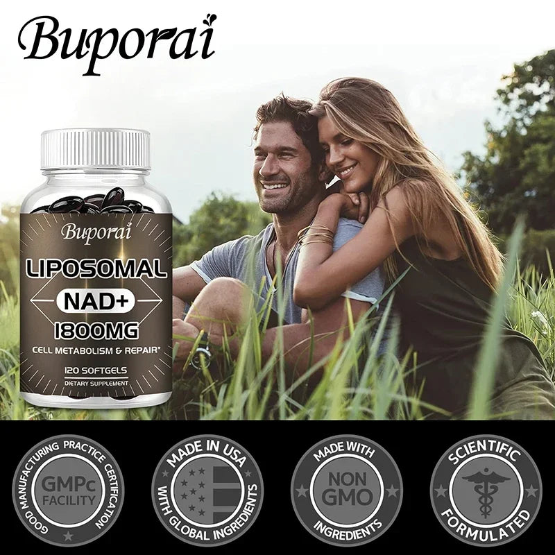 Liposomal NAD+ Supplement 1800mg – Energy, Cellular Repair, Anti-Aging & Immune Support – 98% Pure, Non-GMO