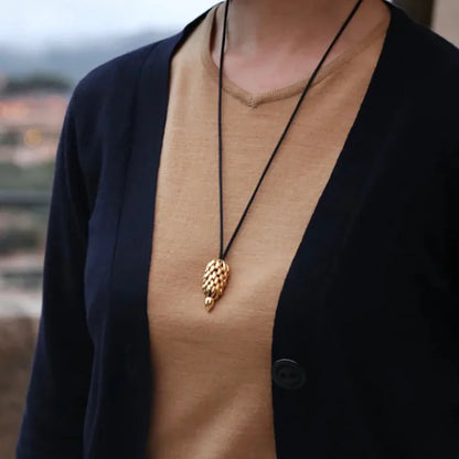 Brass Wheat Tassel Pendant Necklace | Origin Zero