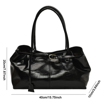 PU Leather Hobo Handbag Slouchy Top Handle Bag Fashion Work Bags Large Satchel Bag for Women Work Shopping Travel