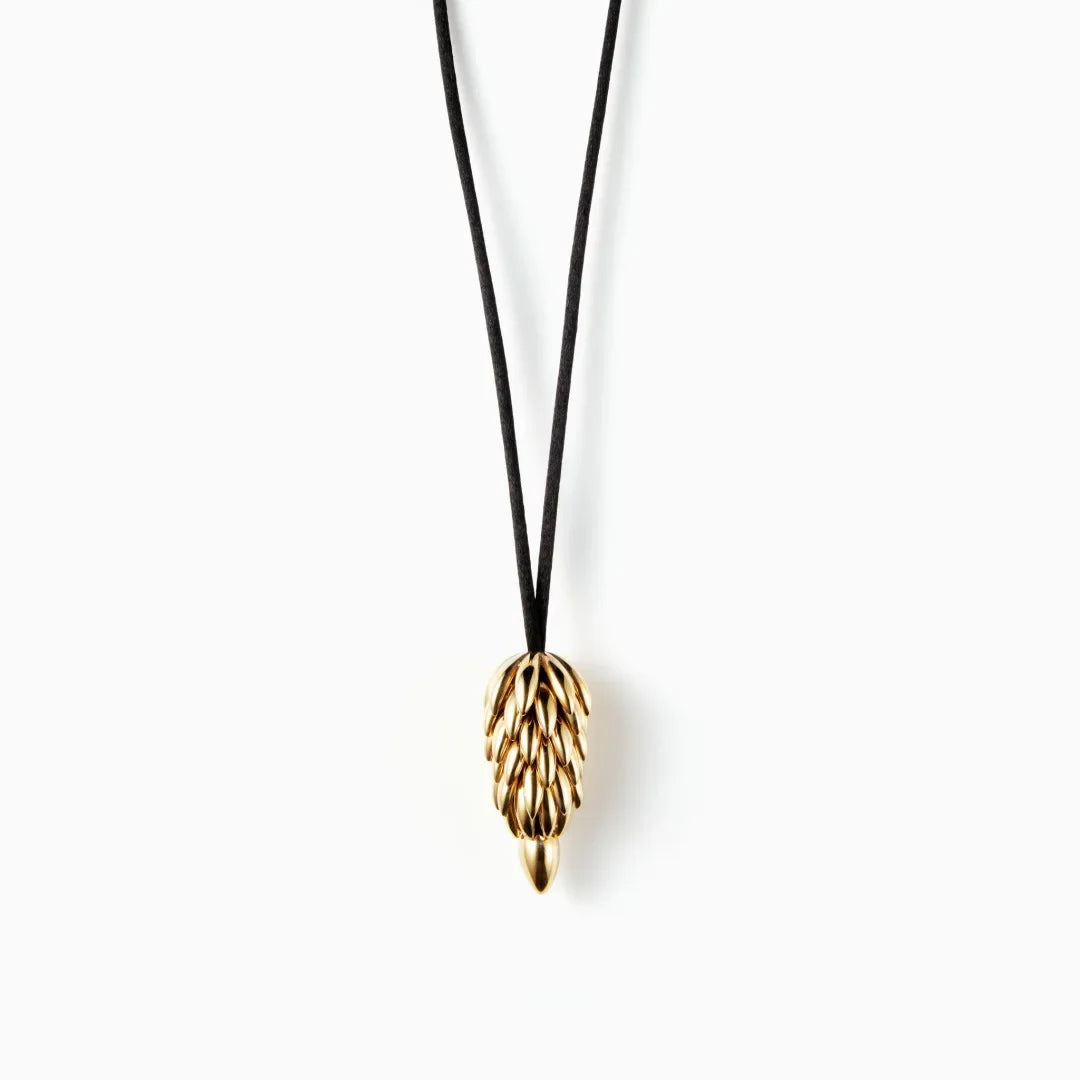 Brass Wheat Tassel Pendant Necklace | Origin Zero