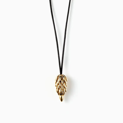 Brass Wheat Tassel Pendant Necklace | Origin Zero
