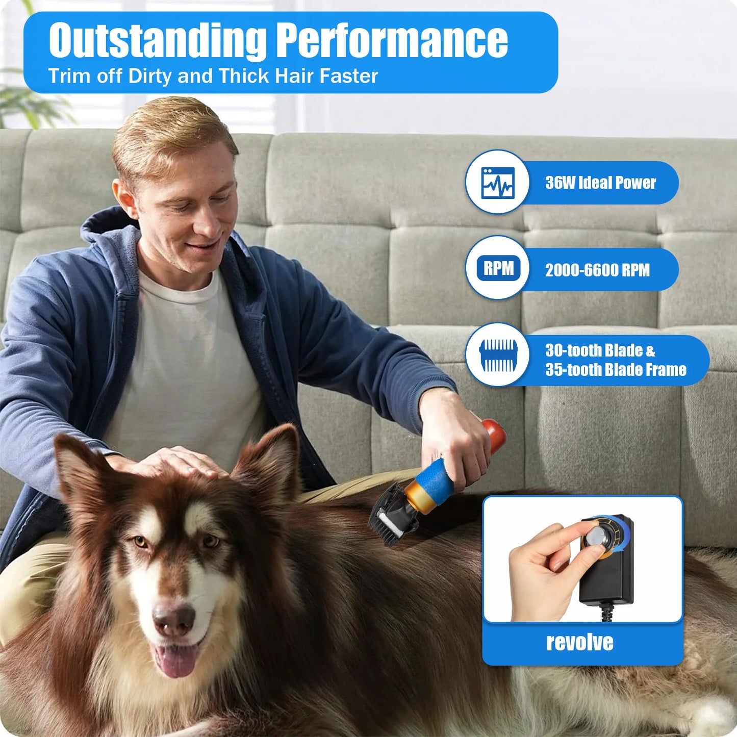 36W Electric Animal Shearing Clipper | Sheep, Goat, Dog & Pet Grooming | Origin Zero