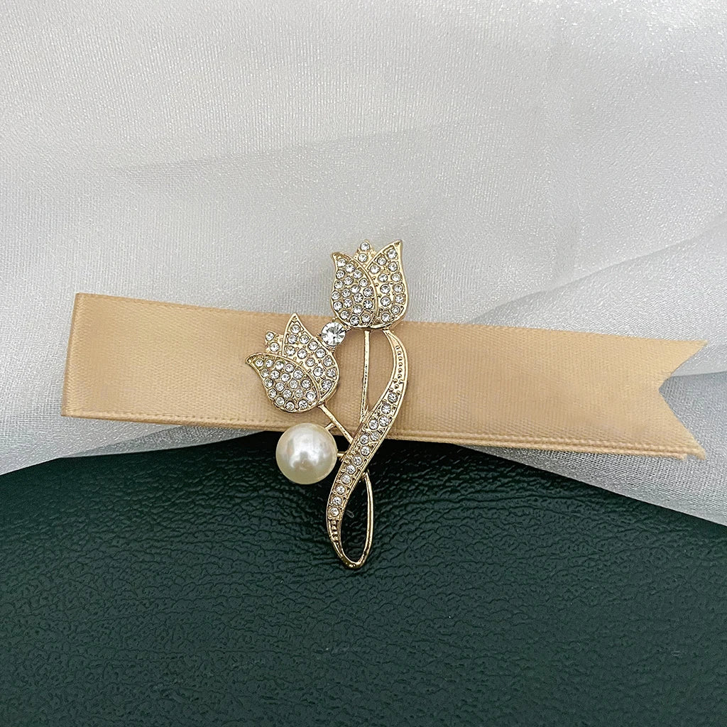 Luxury Zircon Flower Brooches | For Women | Floral Leaf Lapel Pins | Corsage Jewelry | Origin Zero