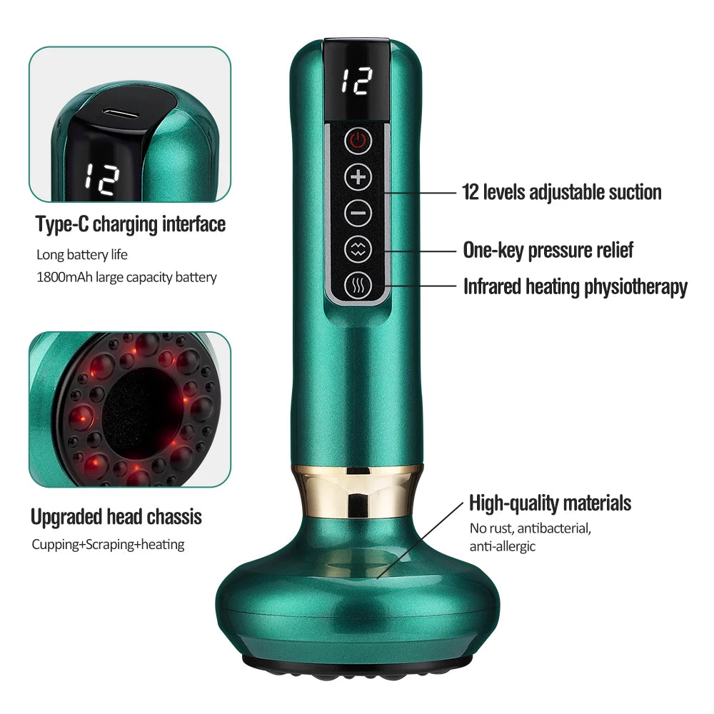 Electric Vacuum Cupping Device | 12-Level Infrared Massage | Origin Zero