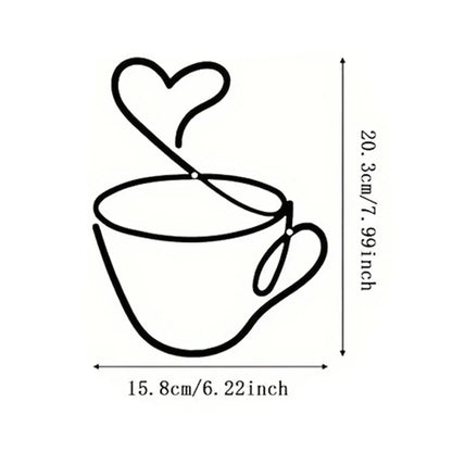 Iron Art Coffee Wall Hangings – Art Deco Metal Wall Decor for Coffee Shops, Cafes & Home Interiors