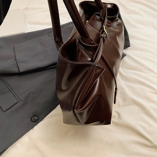 PU Leather Hobo Handbag Slouchy Top Handle Bag Fashion Work Bags Large Satchel Bag for Women Work Shopping Travel