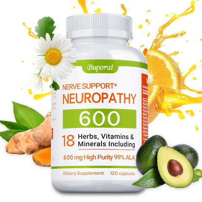 Neuropathy Support Supplement 18-in-1 with 1200mg Alpha Lipoic Acid – Nerve Pain Relief for Feet, Hands & Legs – Non-GMO