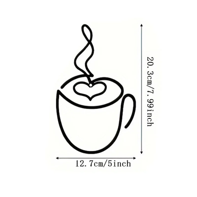Iron Art Coffee Wall Hangings – Art Deco Metal Wall Decor for Coffee Shops, Cafes & Home Interiors