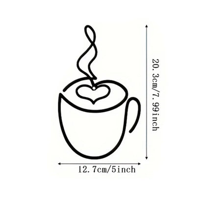 Iron Art Coffee Wall Hangings – Art Deco Metal Wall Decor for Coffee Shops, Cafes & Home Interiors