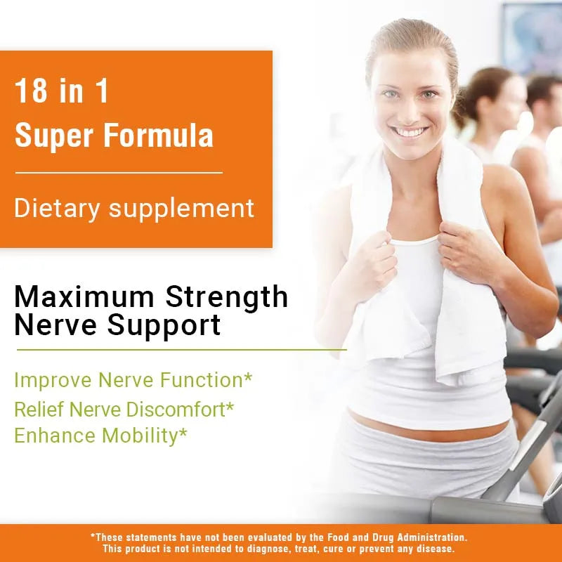 Neuropathy Support Supplement 18-in-1 with 1200mg Alpha Lipoic Acid – Nerve Pain Relief for Feet, Hands & Legs – Non-GMO