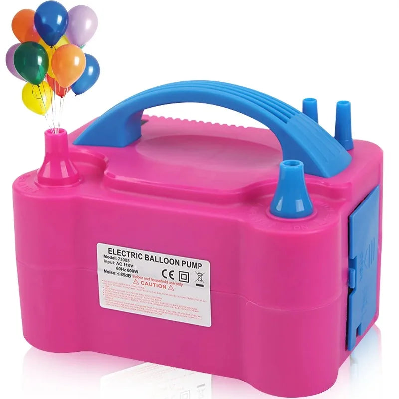 Double Nozzle Electric Balloon Inflation Pump, 600W Portable Balloon Pump