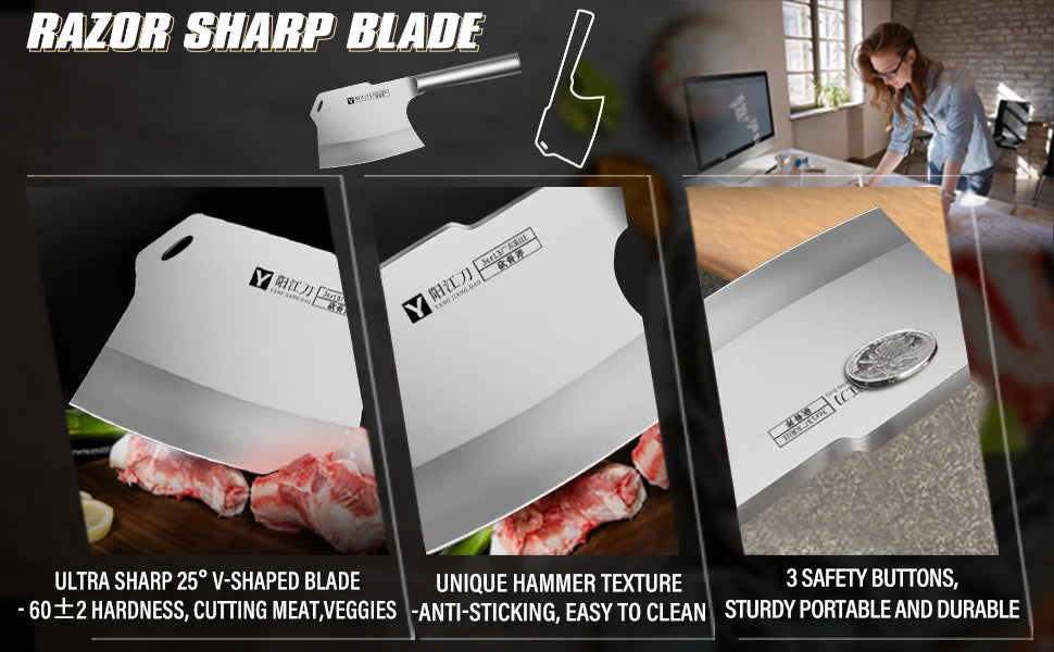 Butcher Special Axe | Chopping Bone Knife |  Splitting Knife For Restaurant | kitchen Bone cutting knife