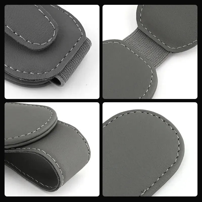 PU Leather Car Sun Visor Glasses Holder – Magnetic Clip for Sunglasses & Eyeglasses, 9 Colors