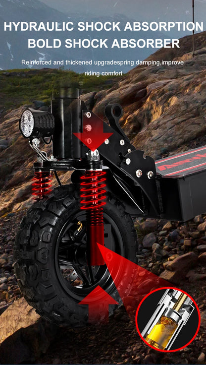 Arwibon Q30 Adult Electric Scooter 2500W Motor Top Speed 30MPH, 48V13/16AH, 11 Inch Off-Road Tires Sport Folding EScooter