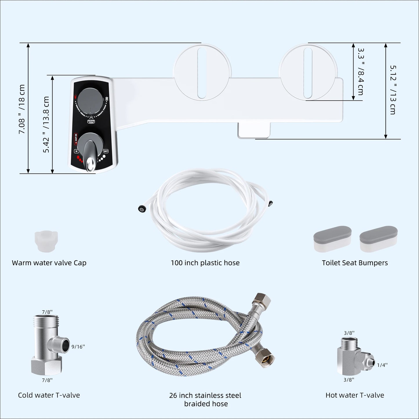 Hot & Cold Bidet Attachment | Dual Nozzle, Adjustable Pressure, Non-Electric | Origin Zero