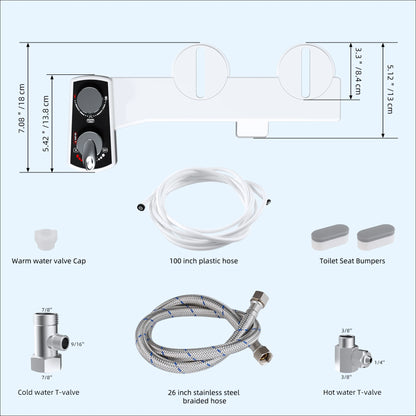 Hot & Cold Bidet Attachment | Dual Nozzle, Adjustable Pressure, Non-Electric | Origin Zero
