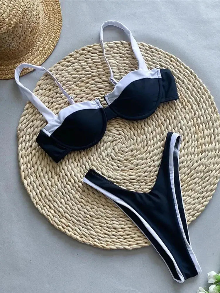 Accessories Sexikinis Swim Color Block Women's Swimsuit Beach Ready Two Piece - Comfortable