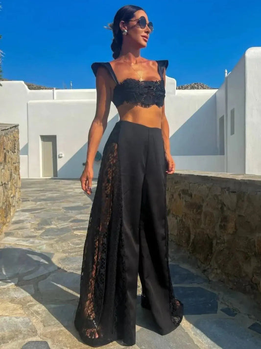 Accessories Sexikinis Swim Black Lace Women's Swimsuit 3-Piece Set Sexy & Stylish