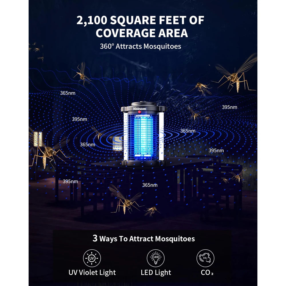 Minimoon Bug Zapper | 4200V Dual LED Mosquito Trap | Origin Zero