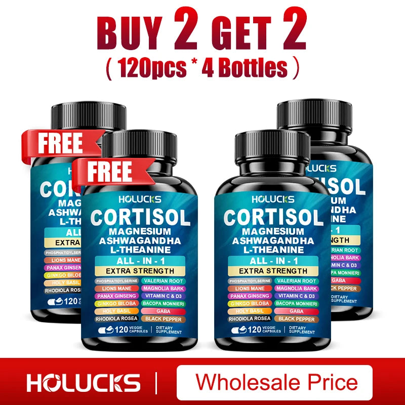 Premium Cortisol Capsules, Support Balances Hormones, Reduces Hot Flashes & Promotes Restful Sleep, Non-GMO