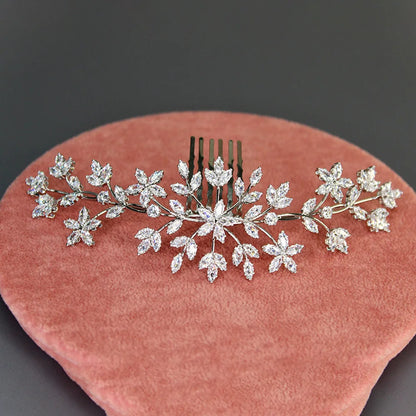 Cubic Zirconia Bridal Hair Comb – Luxury Wedding Headpiece for Bride, Prom & Party