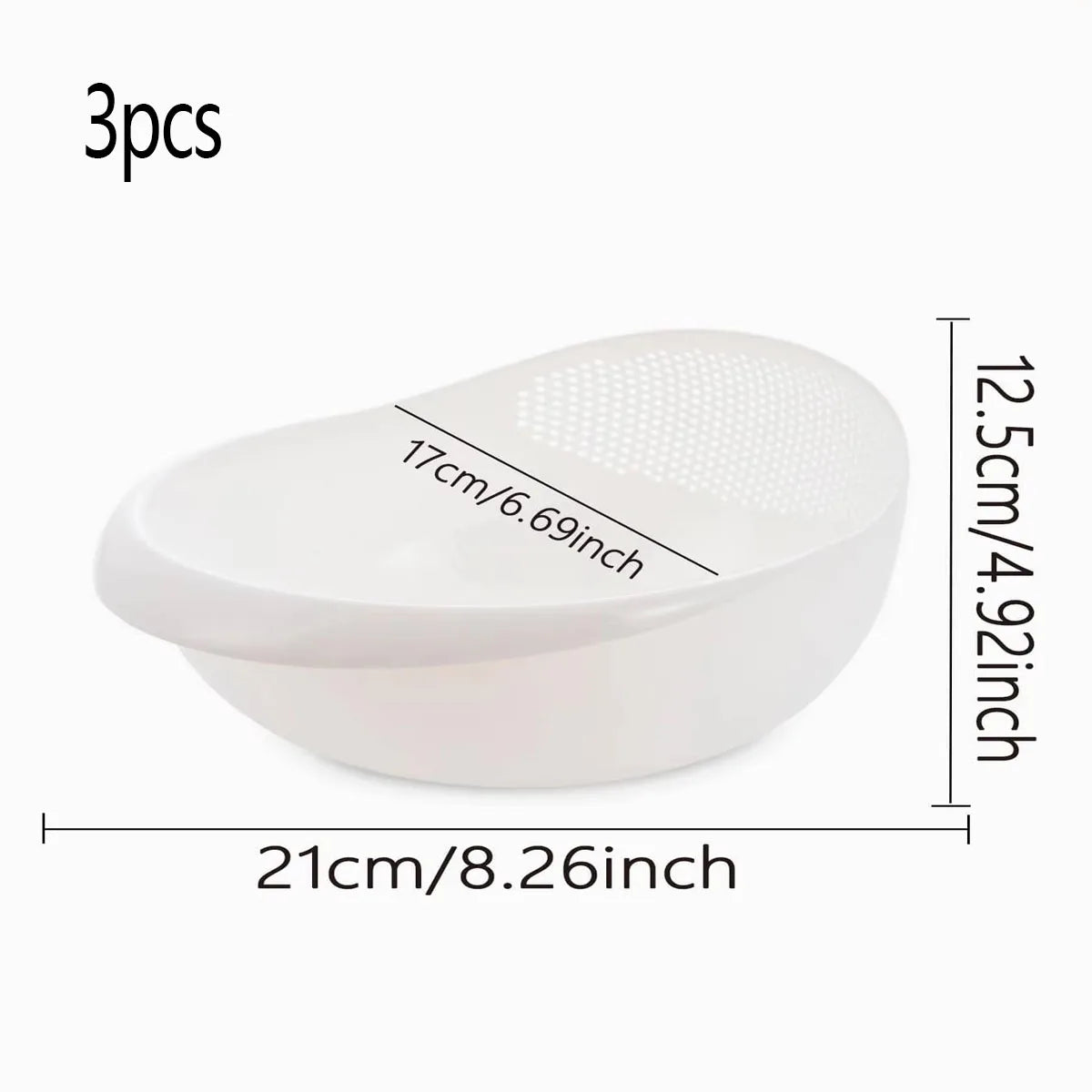 Kitchen Drain Basket Colander with Handle – Double-Layer Rice Washing Bowl, Fruit & Vegetable Strainer