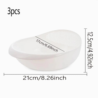 Kitchen Drain Basket Colander with Handle – Double-Layer Rice Washing Bowl, Fruit & Vegetable Strainer