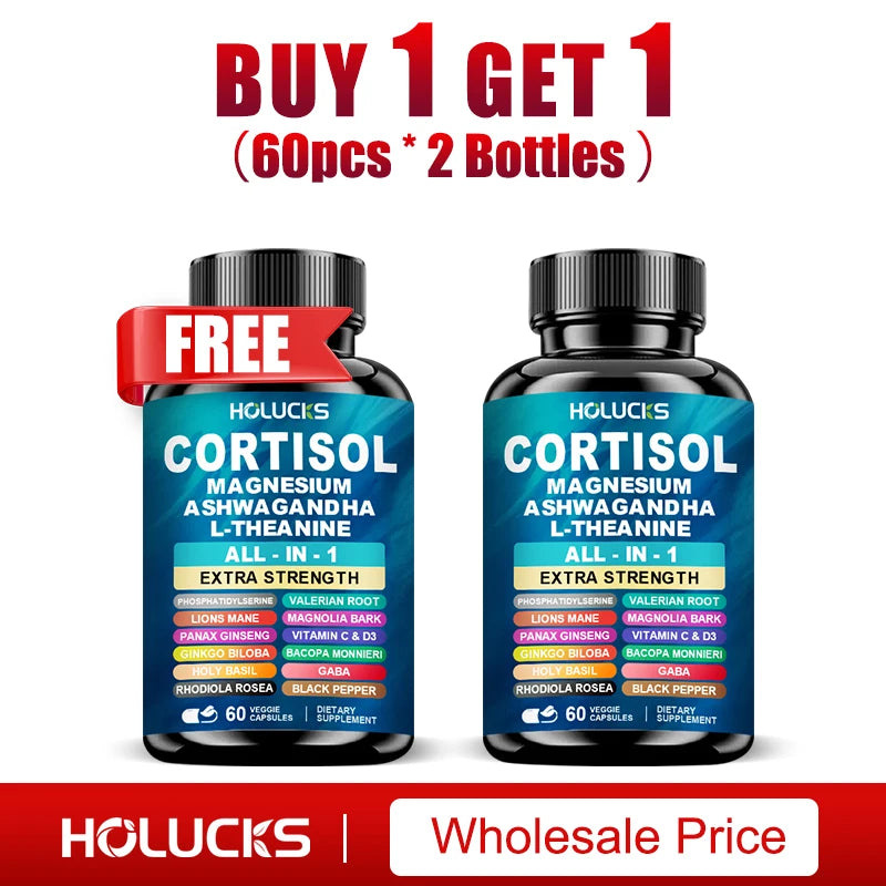 Premium Cortisol Capsules, Support Balances Hormones, Reduces Hot Flashes & Promotes Restful Sleep, Non-GMO