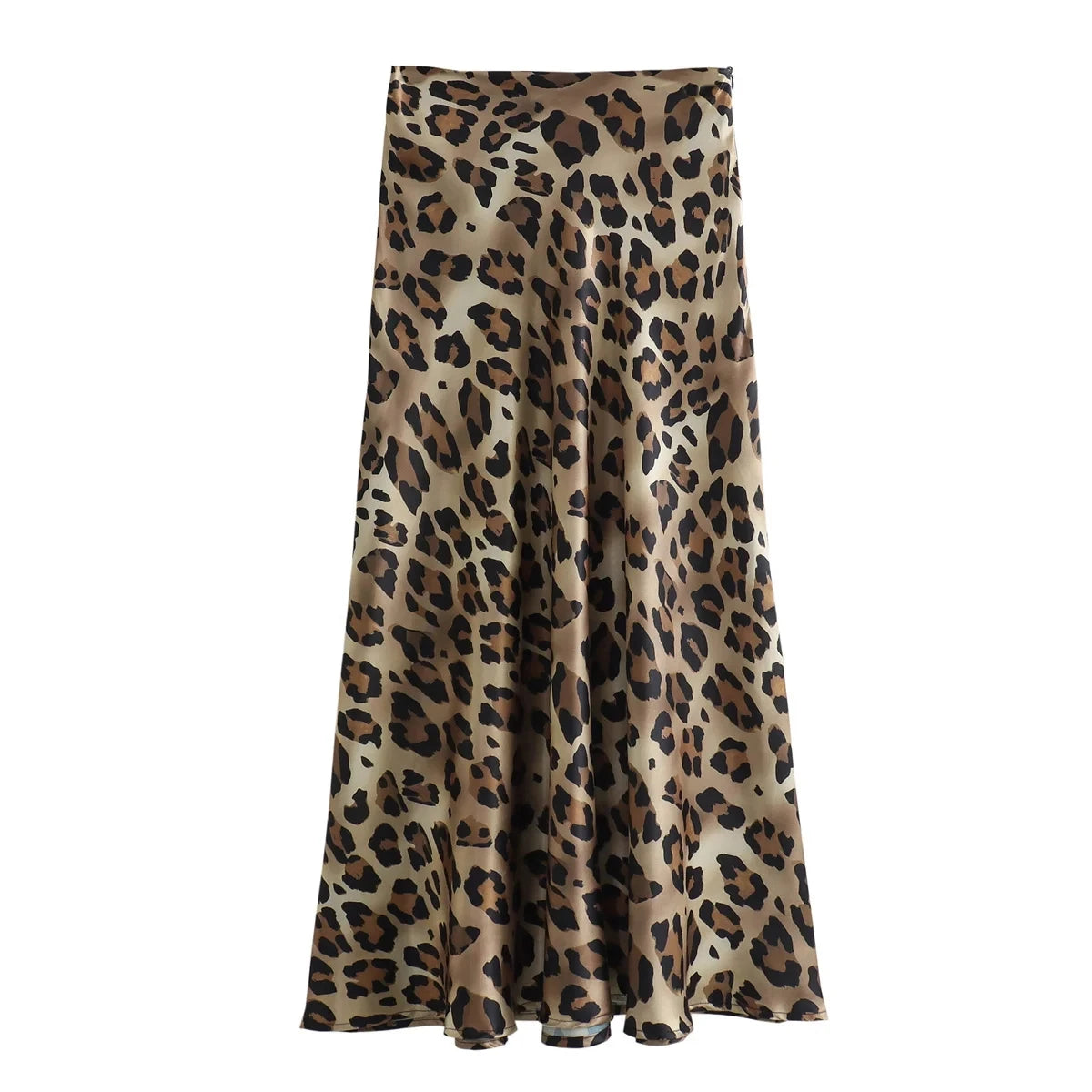 Women's Leopard Print Midi Skirt | High Waist, A-Line, Loose Fit
