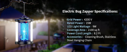Minimoon Bug Zapper | 4200V Dual LED Mosquito Trap | Origin Zero