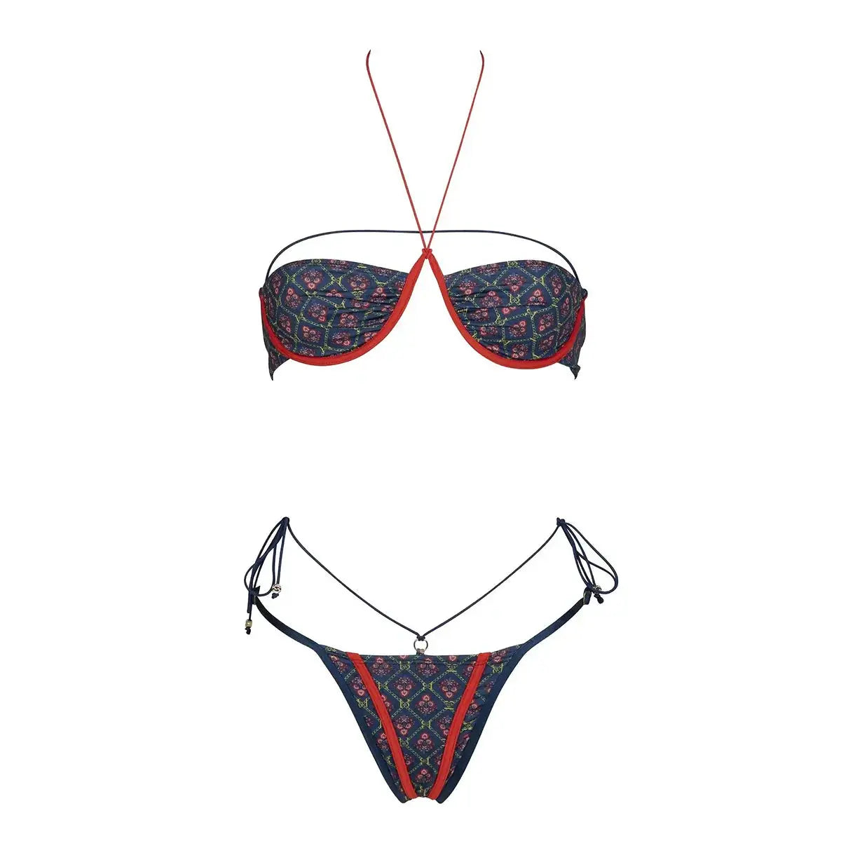 Sexikinis Two Piece Swimsuit | Blue Ribbed Design Multiple Sizes
