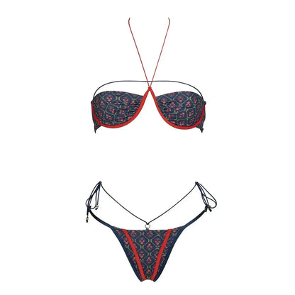 Sexikinis Two Piece Swimsuit | Blue Ribbed Design Multiple Sizes