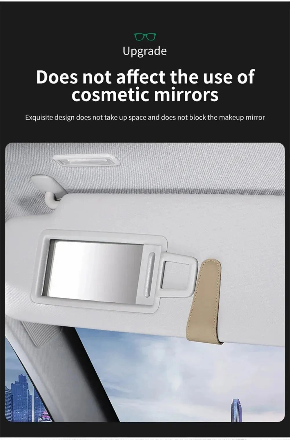 PU Leather Car Sun Visor Glasses Holder – Magnetic Clip for Sunglasses & Eyeglasses, 9 Colors