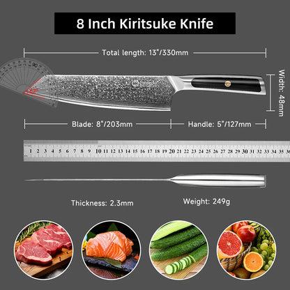 Sunnecko Damascus Chef's Knives 1-7PCS/Set High Carbon VG10 Steel Meat Cutting Knife Ultra Sharp Utility Slicing Kitchen Knife