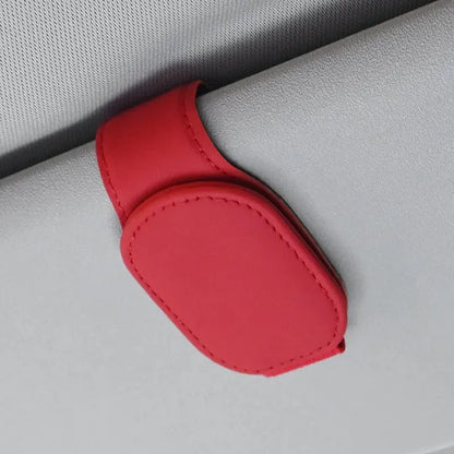 PU Leather Car Sun Visor Glasses Holder – Magnetic Clip for Sunglasses & Eyeglasses, 9 Colors