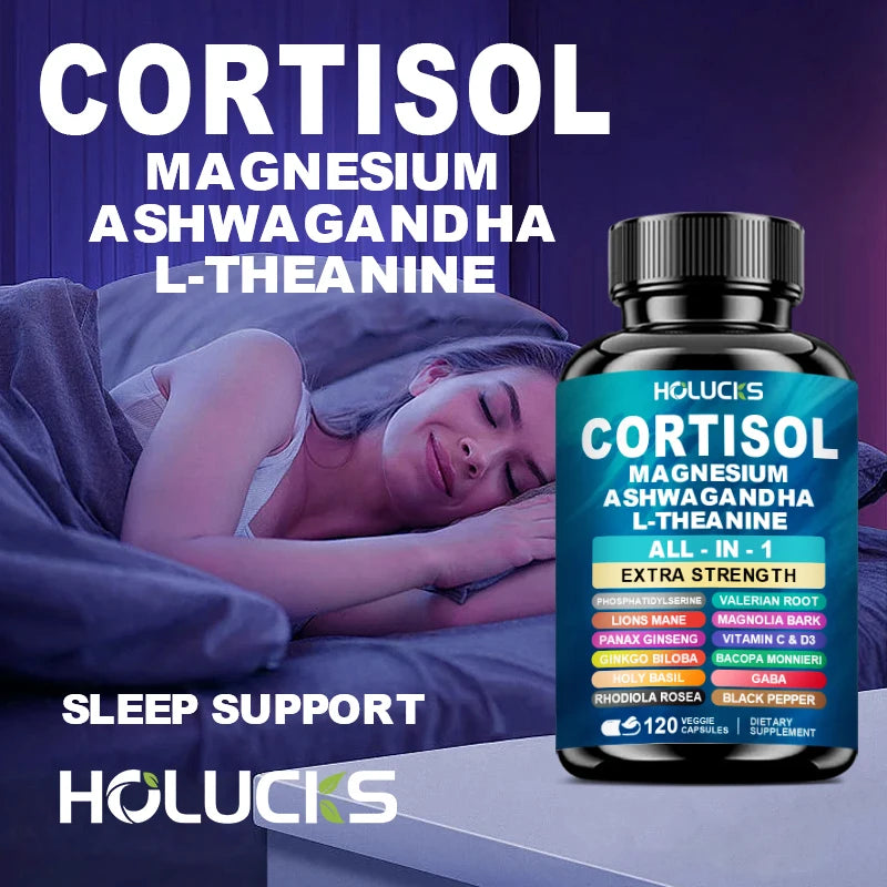 Premium Cortisol Capsules, Support Balances Hormones, Reduces Hot Flashes & Promotes Restful Sleep, Non-GMO