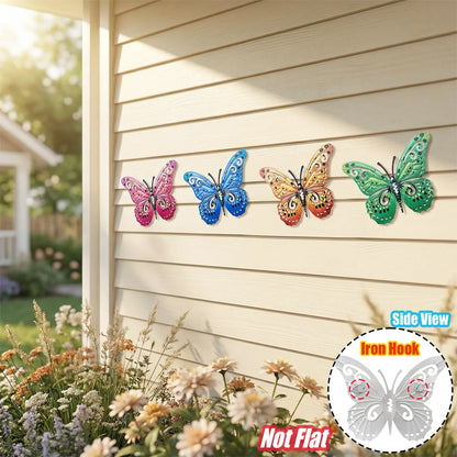 Metal Butterfly Wall Decor Iron Art Wall Sculpture Hanging for Outdoor Garden Patio Yard Porch Fence Wedding & Mother's Day Gift