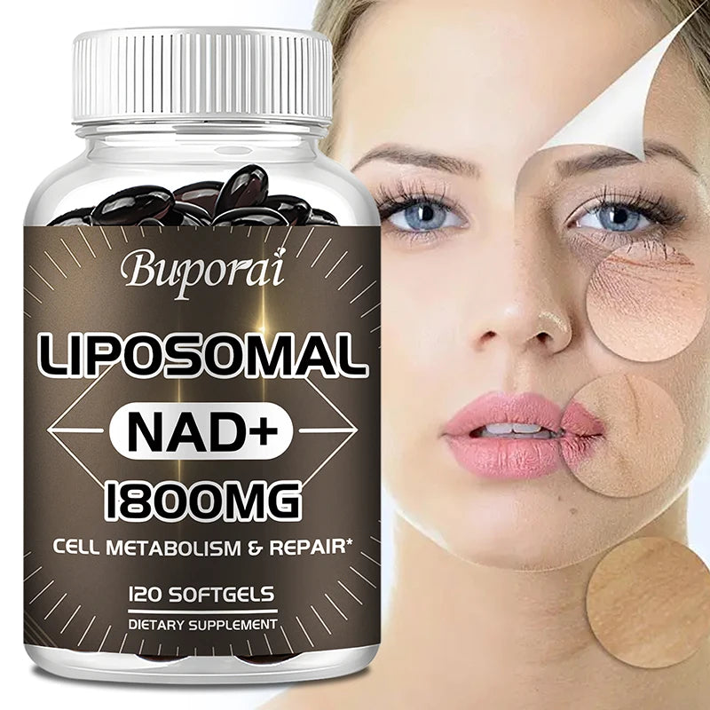 Liposomal NAD+ Supplement 1800mg – Energy, Cellular Repair, Anti-Aging & Immune Support – 98% Pure, Non-GMO