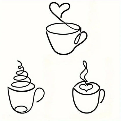 Iron Art Coffee Wall Hangings – Art Deco Metal Wall Decor for Coffee Shops, Cafes & Home Interiors