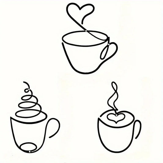 Iron Art Coffee Wall Hangings – Art Deco Metal Wall Decor for Coffee Shops, Cafes & Home Interiors