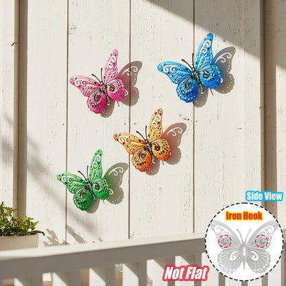 Metal Butterfly Wall Decor Iron Art Wall Sculpture Hanging for Outdoor Garden Patio Yard Porch Fence Wedding & Mother's Day Gift
